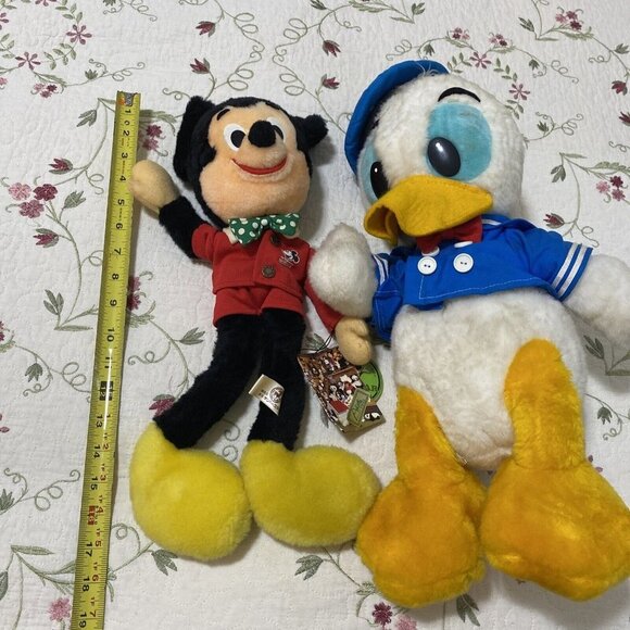 Vintage Tokyo Disneyland Mickey Mouse And Donald Duck Plush medium - Picture 9 of 12